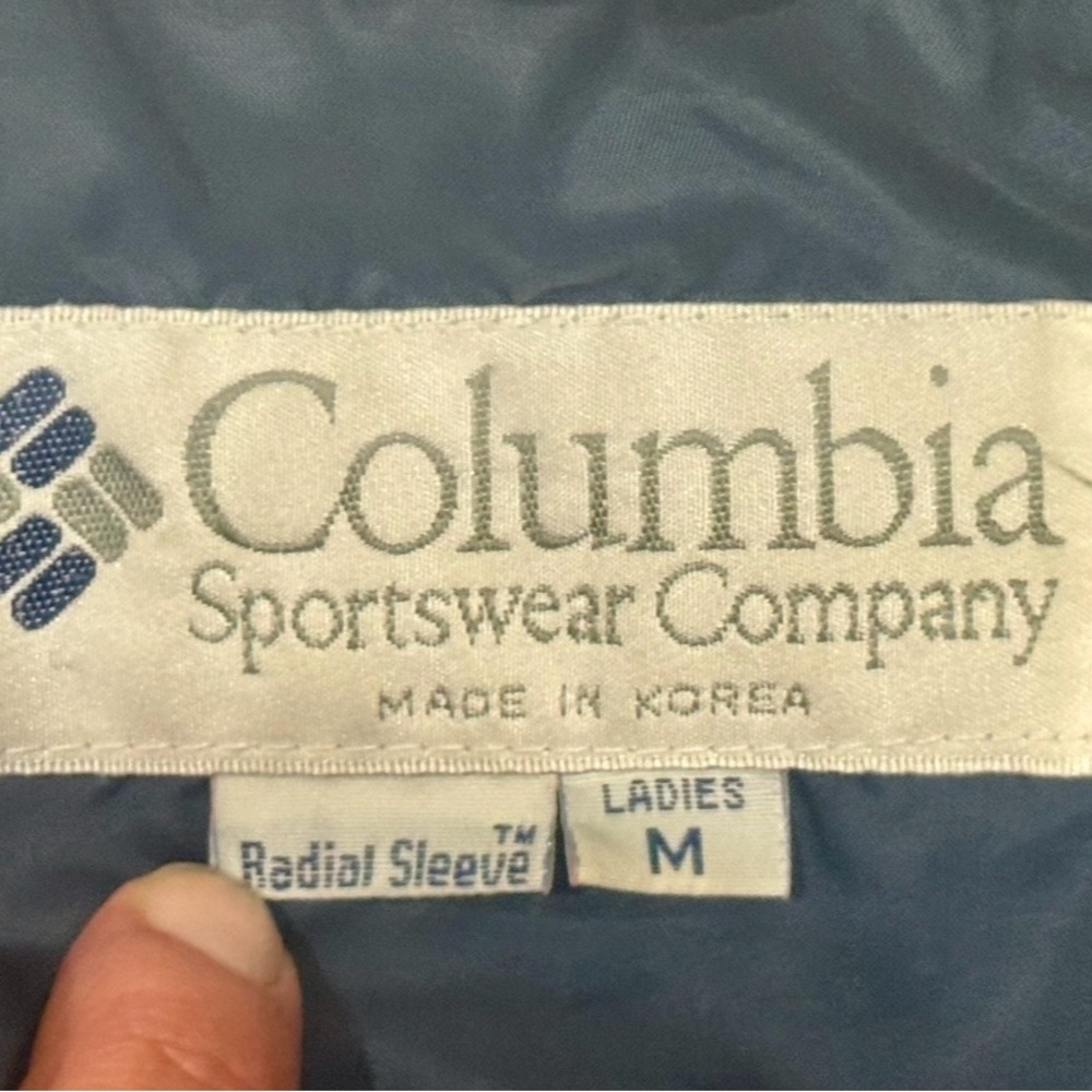Vintage Columbia Women’s Medium Jacket Teal Purple Windbreaker Made in Korea - Picture 9 of 10